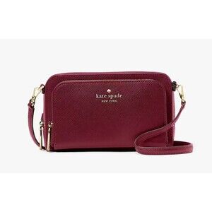 New Kate Spade Staci Dual Zip Around Crossbody Blackberry Preserves